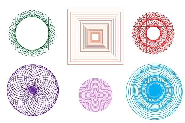 Vector a colorful design with circles and a pink and blue circle