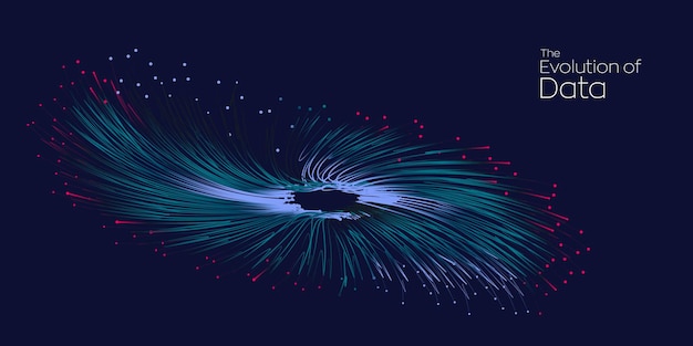 Vector colorful dot line composed digital background