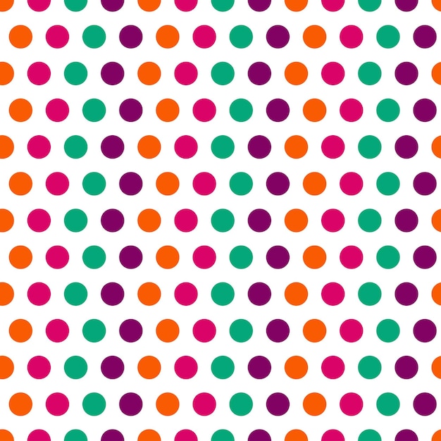 Vector colorful dots seamless pattern with white background