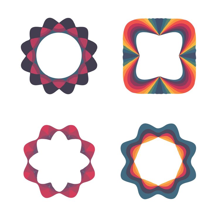 Colorful gradient style frames