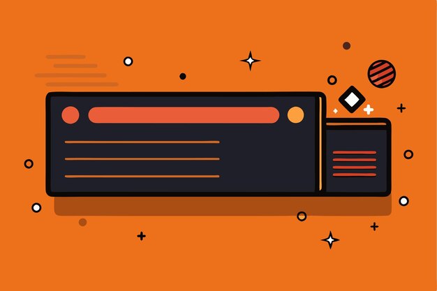 Vector a colorful header design with spaces for custom text and decorative elements in an engaging style black header create whatever with two spots for your content under background