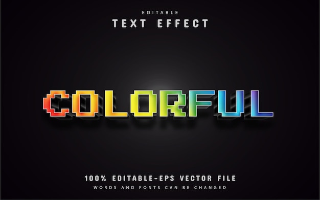 Vector colorful pixel text effects