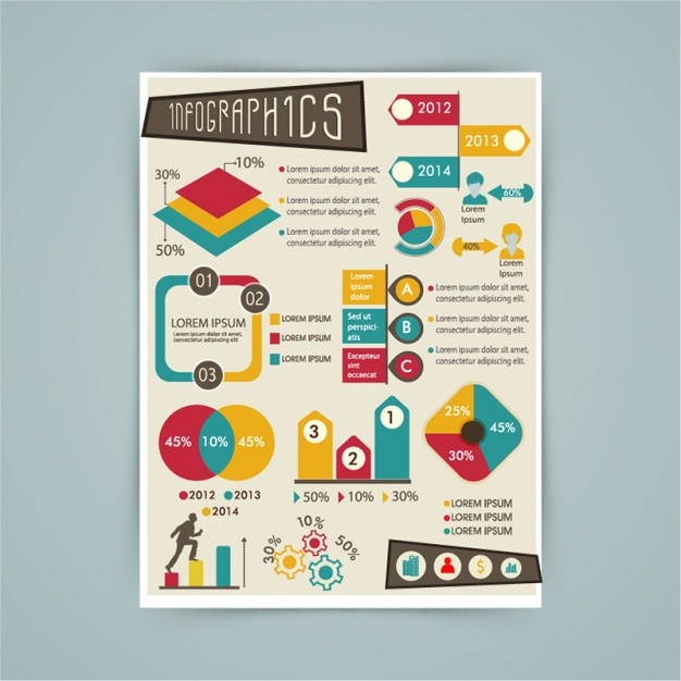 Vector colorful set of great charts for infographics