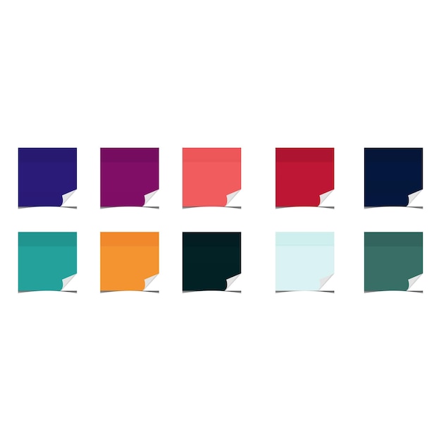 Vector colorful sheets for sticky notes on white background