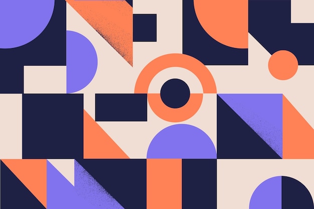 Vector colorful simple geometrical shapes and figures vector flat illustration. textured minimalistic background with triangle, circle and square. stylish polygonal pattern template.