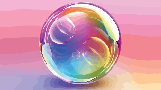 Vector colorful soap bubble sphere cartoon vector illustration