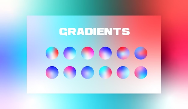 Vector colorful trendy gradients for design projects
