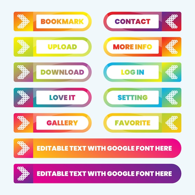 Vector colorful web buttons pack for different purposes eps vector design