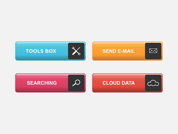 Vector colorful web buttons vector illustration action button vector design