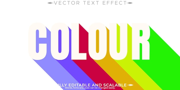 Vector colour rainbow text effect editable modern lettering typography font style