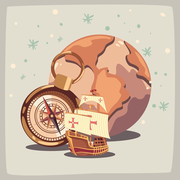 Vector columbus day card