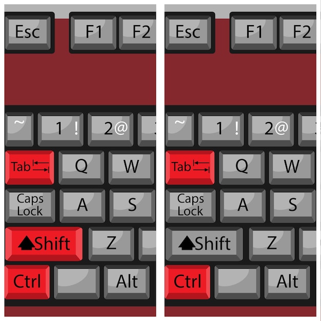 Vector combination button keyboard page next page back button next interface command combination key keypad ctrl tab and shift vector art abstract unusual fashion illustration
