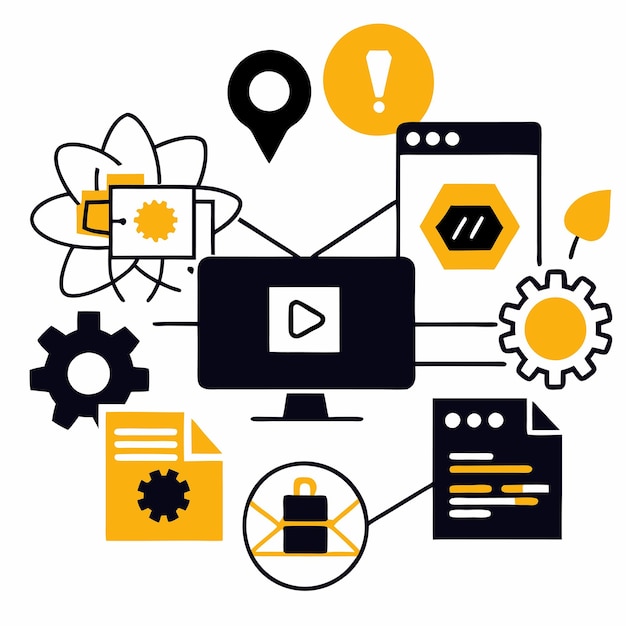 Vector comprehensive overview of javascript frameworks for modern web development