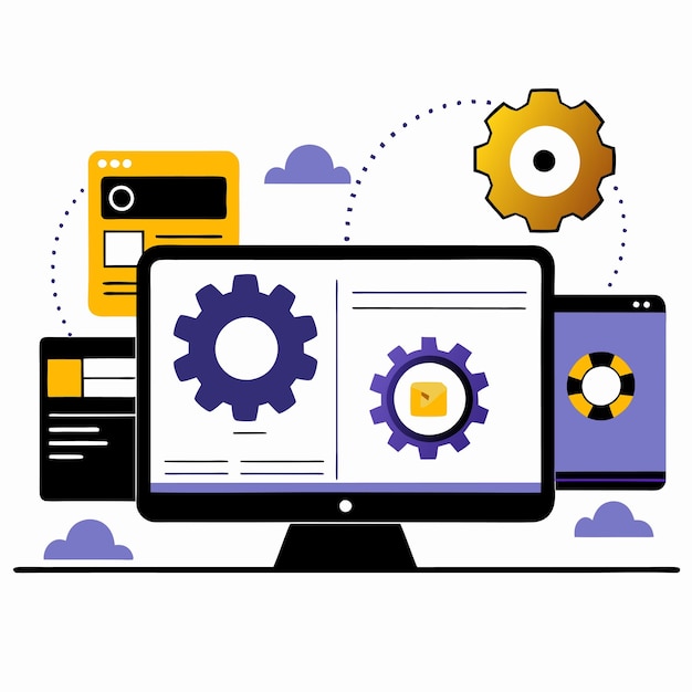 Vector comprehensive visualization of application programming interface concepts api