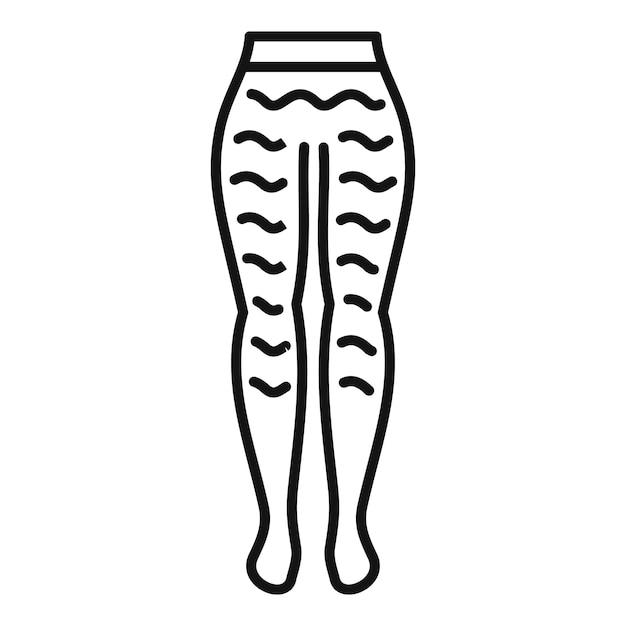 Vector compression stocking for varicose veins showing compression lines