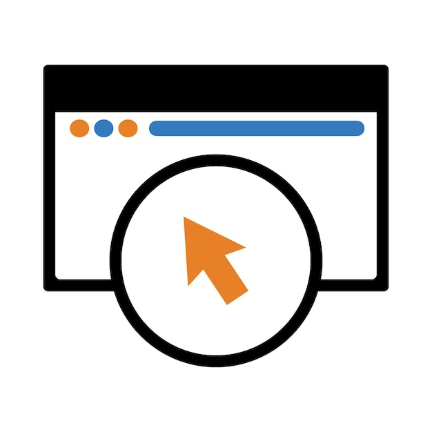 Vector computer click web browser browser click icon
