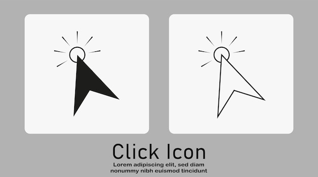 Vector computer cursor click arrow pointing click link button vector isolated on a white background