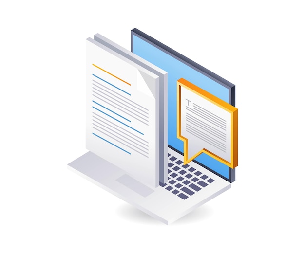 Vector computer data information infographics 3d illustration flat isometric