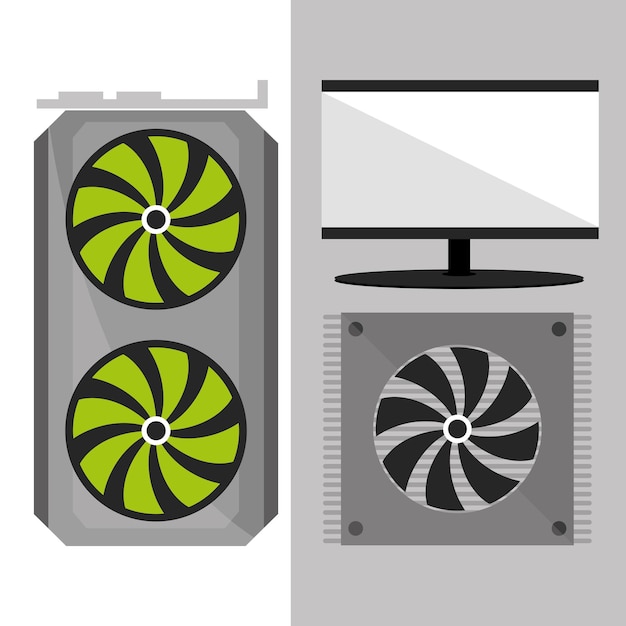 Vector computer fan and screen