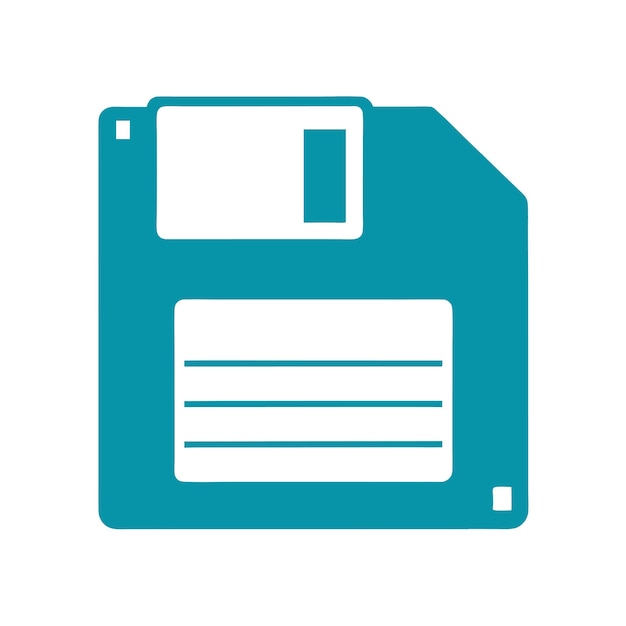 Vector computer hardware components parts and devices featuring floppy disk vector style illustration