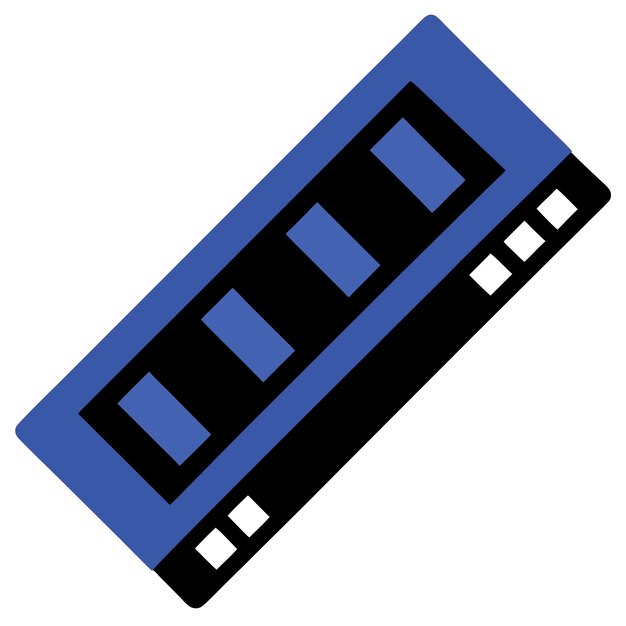 Vector computer hardware components parts and devices featuring random access memory ram vector design