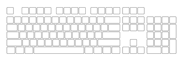 Vector computer keyboard button layout template for graphic use modern computer keyboard vector illustration