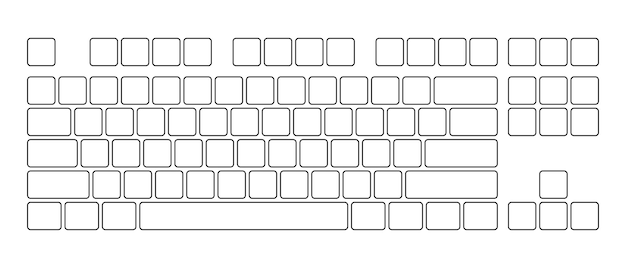 Vector computer keyboard button layout template for graphic use modern computer keyboard vector illustration