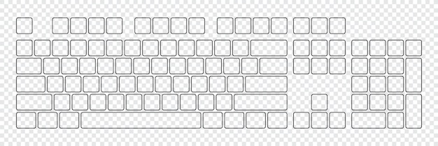 Vector computer keyboard button layout template for graphic use modern computer keyboard vector illustration