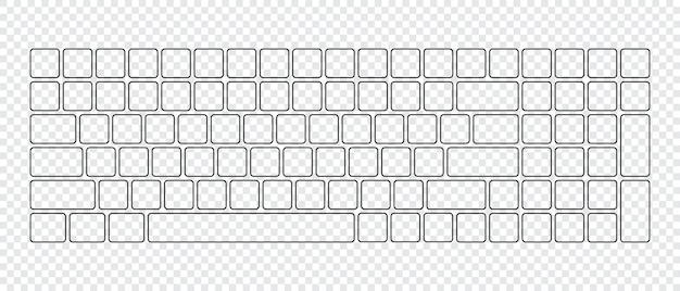 Vector computer keyboard button layout template for graphic use modern computer keyboard vector illustration