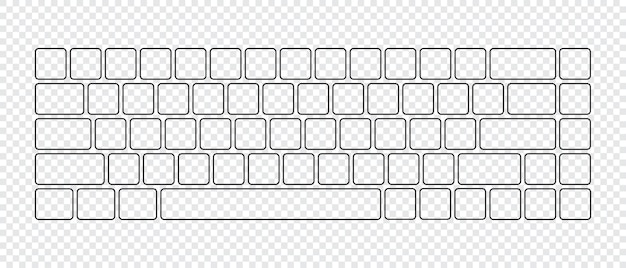 Vector computer keyboard button layout template for graphic use modern computer keyboard vector illustration