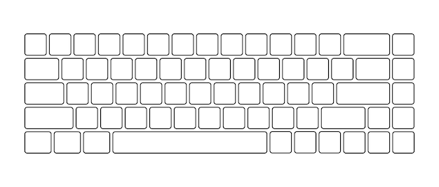 Vector computer keyboard button layout template for graphic use modern computer keyboard vector illustration