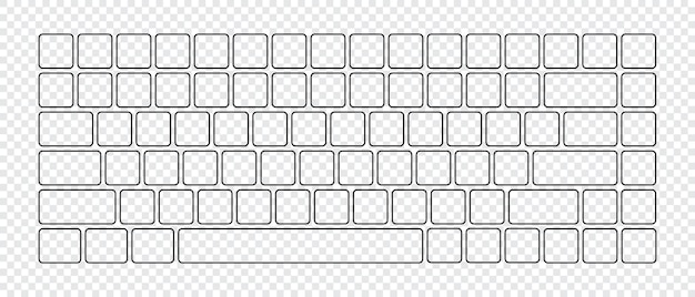 Vector computer keyboard button layout template for graphic use modern computer keyboard vector illustration