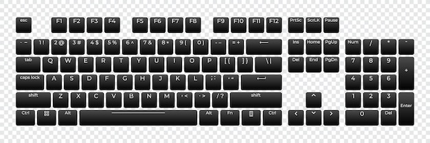 Vector computer keyboard button layout template with letters for graphic use modern computer keyboard vector illustration