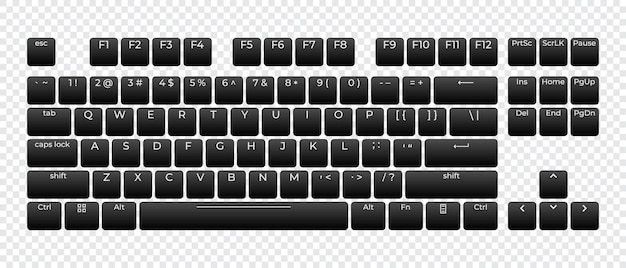Vector computer keyboard button layout template with letters for graphic use modern computer keyboard vector illustration