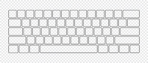 Vector computer keyboard button layout template with letters for graphic use modern computer keyboard vector illustration