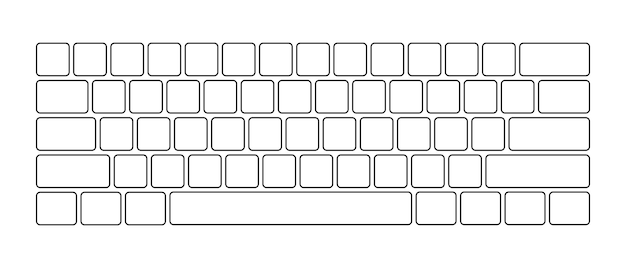 Vector computer keyboard button layout template with letters for graphic use modern computer keyboard vector illustration