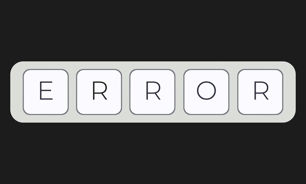 Vector computer keyboard key with key error keyboard keys icon button