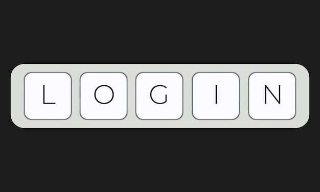 Vector computer keyboard key with key login keyboard keys icon button