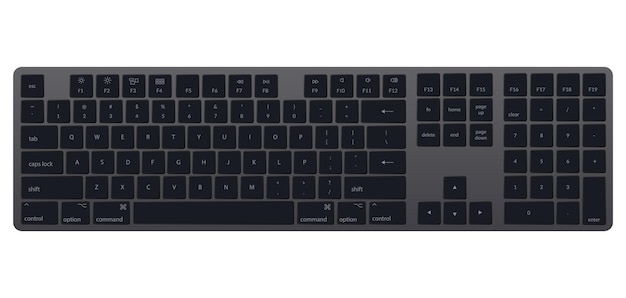Vector computer keyboard laptop isolated black key button board for digital pc modern image of computer keyboard flat vector illustration