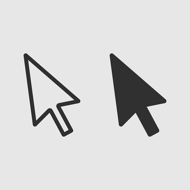 Vector computer mouse click pointer cursor arrow flat vector icon for apps and websites isolated on white background vector illustration