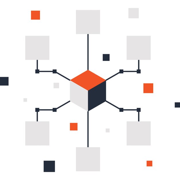 Vector computer network flat web icon concept