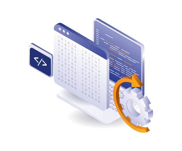 Vector computer screen programming language with hacker code