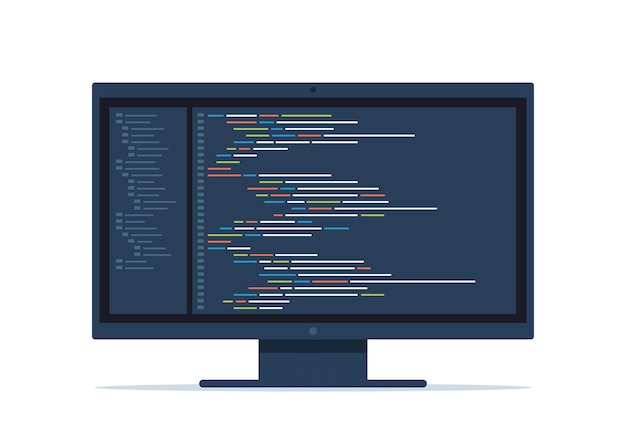 Vector computer software coding vector concept programming coding script java digital program code