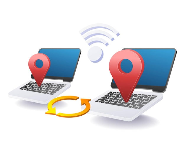 Vector computer system with wireless network location tracking