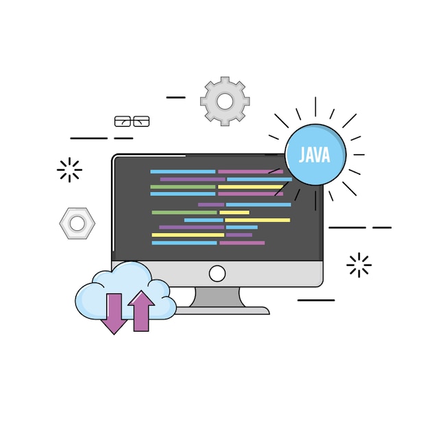 Vector computer with code programing software data
