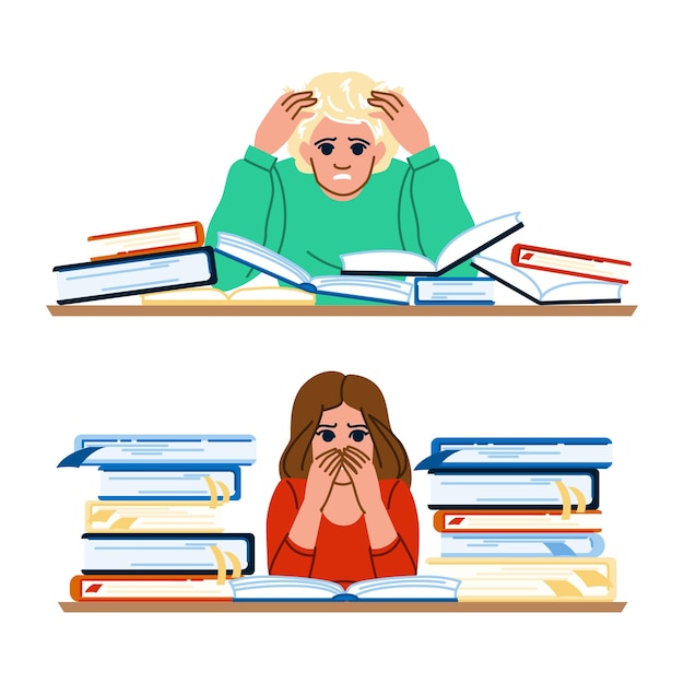 Vector concentration student exam stress vector