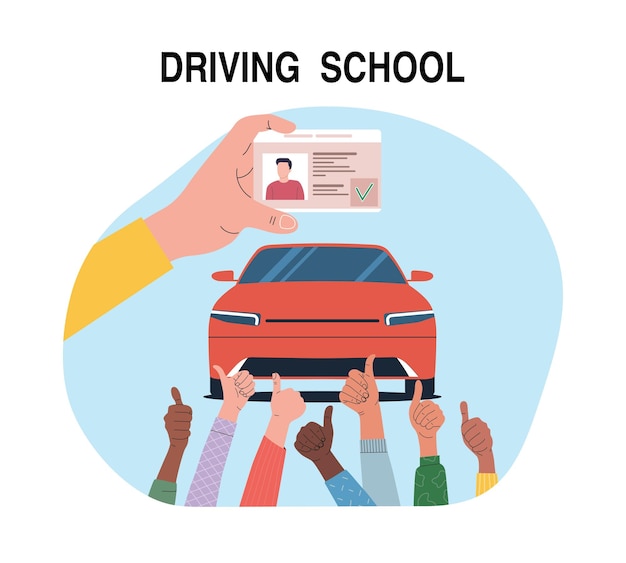 Vector concept illustration of driving school vector illustration