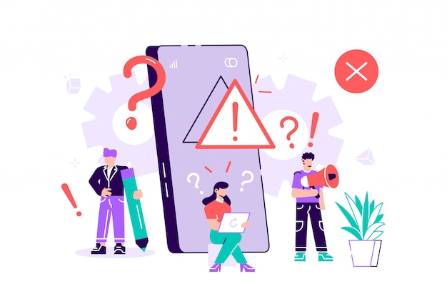 Vector concept operating system error warning. 404 error web page vector illustration, error warning window operating system.