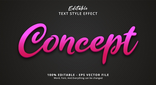 Vector concept text style effect editable text effect