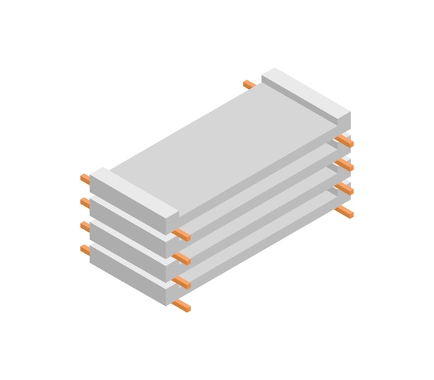 Vector concrete slab isometric
